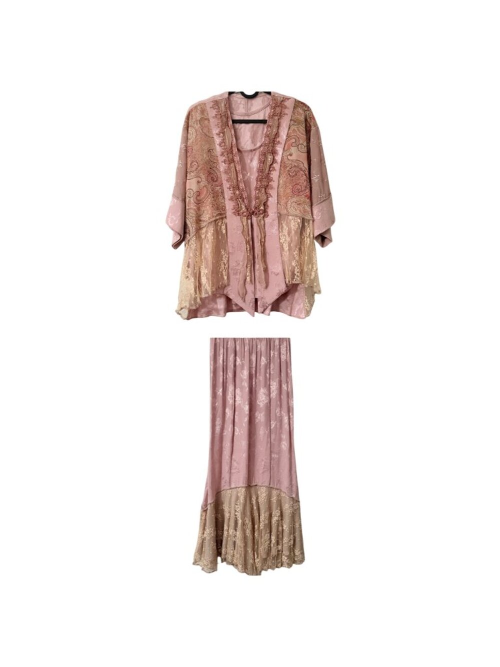 VTG Spencer Alexis Mauve 3 PC Womens 6 Whimsyfairy Boho Artsy Skirt Set